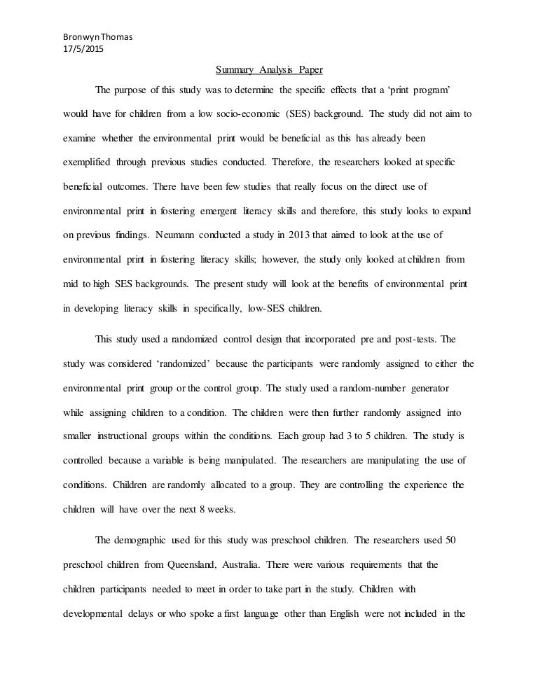 summary analysis essay